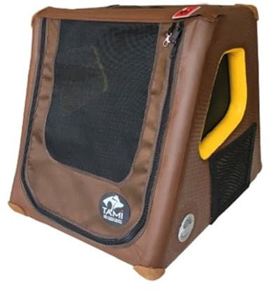 Tami - Hundetransportbox aufblasbar Tragebox Transportbox Hundebox Reisebox Autotransportbox Kofferraumbox Gitterbox Käfig Hund Box Dogbox Inflatable inkl. Dog-Vital Bio-Hundekeks (XS)