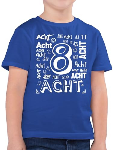 Kinder T-Shirt Jungen - 8. Geburtstag - Achter Zahlen - 140 (9/11 Jahre) - Royalblau - geburtstagsshirt 8 Jahre geburtsshirt 8.Geburtstag Tshirt Junge Shirt acht t-Shirts Zahl t Years t-schirt