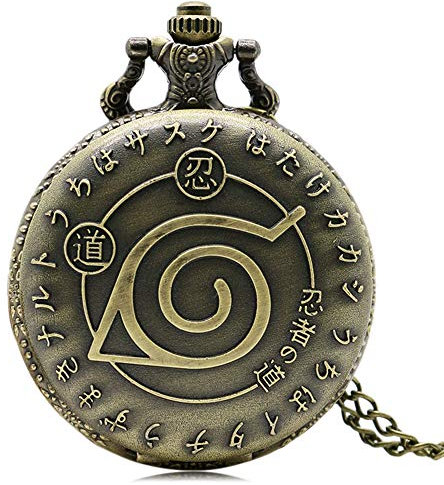CokinkiDs Retro Taschenuhr Bronze Design Quarz Taschenuhr für Herren Frauen Geschenk mit Halskette Kette