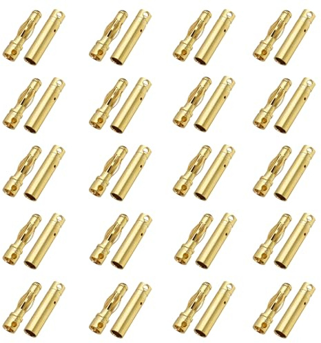 Boladge 20 Paar Vergoldete 3.0mm 3mm Bullet Männlich und Buchse Bananenstecker Rundstecker für RC ESC Motor Lipo Batterie
