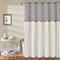 Tenda da doccia con bottoni in lino grigio/bianco 72X72