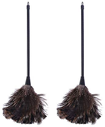 2 Piezas Plumero De Avestruz Plumero De Mango Largo Computadora Pluma