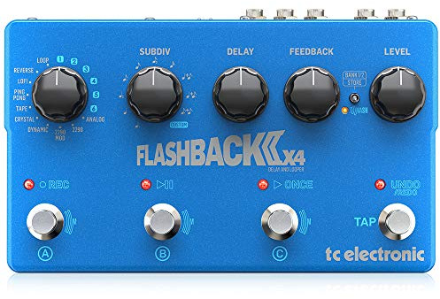 TC Electronic FLASHBACK 2 X4 DELAY Flagship Delay Pedal Expanded with 3 MASH Switches, New Crystal, Analog and Tape Delays and 6 Delay Presets, Compatible with PC and Mac