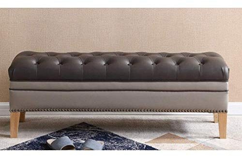 gzz Nordic Schuh Bank Sofa Hocker Haushalt Bett Vorne Bett Ende Hocker Retro Multifunktions Umkleideraum Umkleide Schuhgeschäft Rest Hocker,Dunkelgrau Pu,60cm