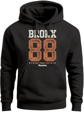 Neverless® Hoodie Herren College Motiv Schriftzug Bronx 88 New York City Kapuzen-Pullover Männer