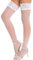 RSLOVE Dentelle Bas Autofixants Femmes Bas Pour Porte Jarretelles Antidérapant Silicone Blanc
