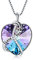 Collana con ciondolo a forma di cuore in argento Sterling con scritta I Love You Mum, argento Sterling, cristalli, Cristallo