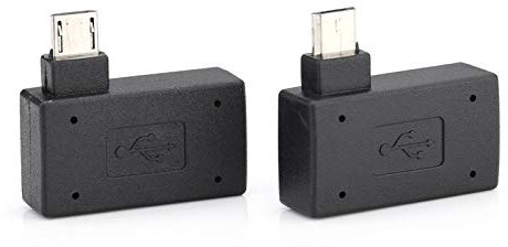 Socobeta 2Pcs USB Adapter USB 2 . 0 Female to Male Micro OTG Adapter 90 Degree Left 90 Right Angled Adapter