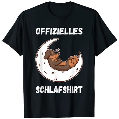 Offizielles Schlafshirt Schlafanzug Hund Dackel Schlaf T-Shirt