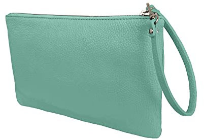 JOPHY & CO. Pochette a Mano in Vera Pelle con Laccetto Unisex(cod. 5250) (Verdino, Small)