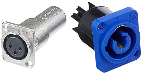 Neutrik - NA3FDM Female-Male Durchgangs Adapter 144589 & NAC3MPA Powercon Buchse blau