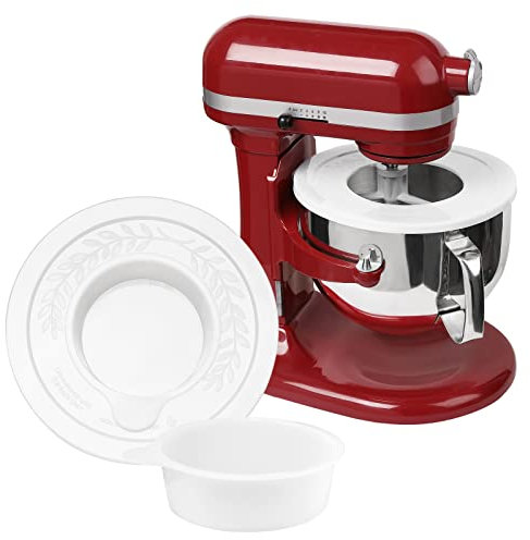 Mixer Bowl Lid Covers for KitchenAid 5.5-6 Quart Bowls - Stand Mixer Bowl Covers to Prevent Ingredients from Spilling, Fits Bowl-Lift Models KV25G and KP26M1X (2 Pack)