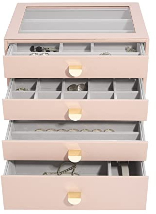Stackers Blush Classic Jewellery Box - Set of 4 (with Drawers)