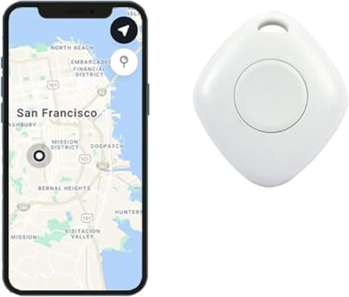 TOTMOX Smart Bluetooth Tracker & Key Finder, Dispositif de localisation de clé avec Application, Suivi GPS pour Enfants, clés, Bagages, contrôle APP Compatible avec iOS Android, Lot de 1, Blanc