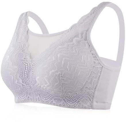 ONEFENG Mastektomie-BH mit Taschen für Brustprothesen Post-OP-BH Frauen Mastektomie Spitzen-Büstenhalter