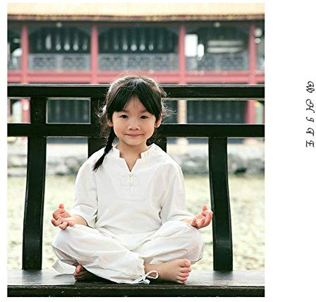 Generic Kinder-Tai-Chi-Uniform, Zen-Meditation, Kurzarm, chinesische traditionelle chinesische Uniformen, Pink-L (Weiß L)
