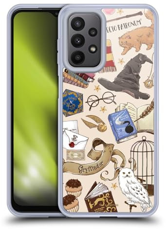 Head Case Designs Offizielle Harry Potter Hogwarts Muster Deathly Hallows XXXVII Soft Gel Handyhülle Hülle kompatibel mit Samsung Galaxy A23 / 5G (2022)