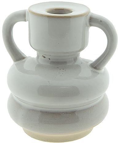 Clayre & Eef Kerzenständer 11 cm Beige Porzellan Kerzenhalter Kerzenleuchter