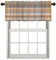 BaoNews Plaid Küchenvolant für Fenster, Braun, cremefarben, Textur, Stoffmatte, Verdunkelung, Volants, Vorhänge, mehrschichtig, Polyester, für Küche, Schlafzimmer, 1 Packung, 132 x 45 cm