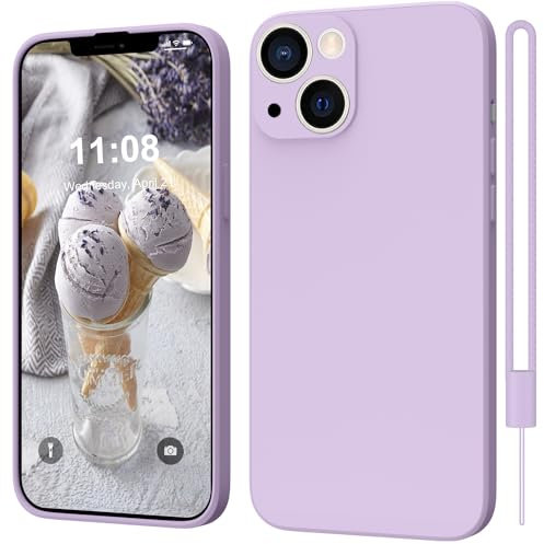 WXX for iPhone 13 Case Silicone Camera Protection Ultra Slim Case Soft Gel Cover Rubber Lightweight Anti-Scratch for iPhone 13 Phone Case Compatible for iPhone 13 6.1-Inch Light Purple