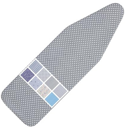 Bügelbrettbezug und Pad Standardgröße 15 x 54,3 Paar Klettverschlussriemen, elastische Kanten, 2 Schichten Bügelbrettbezug mit dicker Polsterung (Muster E)