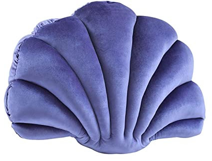 LOVIVER Muschel-Kissen Muschel-Stuhl-Kissen, weich, süß, Dekokissen, Ornament für Heimdekoration, Oberfläche, waschbar, fest gefüllt, Violett