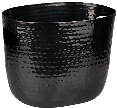 APS 36109 Large Seau à vin/champagne en aluminium avec 2 poignées latérales pour 1 à 2 bouteilles Aspect métal 25,5 x 19 x 20 cm