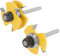 Holdfiturn 2Pcs Tongue and Groove Router Bit Set, 1/4 Shank Tongue and Groove Router Bits, 3 Teeth T Shape Jointing Router Bits,Wood Milling Cutter for Tongue&Groove Joints,Slots(1-3/4 Cut Dia.)