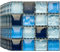 BoloShine Autocollant Mural 30 Pièces, Imperméable Mosaique Stickers Carrelage Adhesif Mural Salle de Bain Muraux Adhesive pour Cuisine, DIY Stick Tile Carreaux Decoratif Papier(10X10CM) (Bleu)