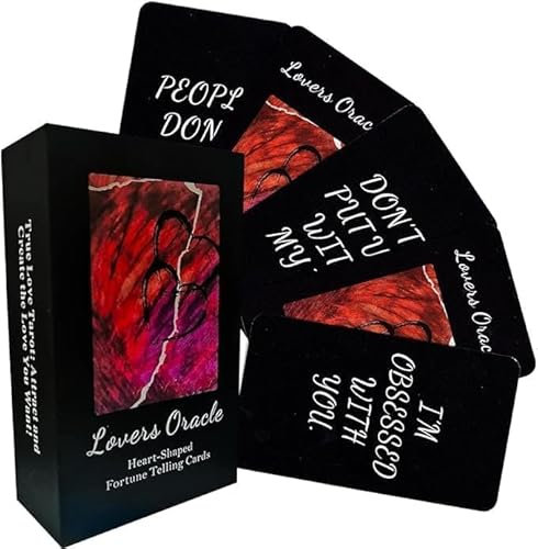 QCFQCF Liebes-Orakelkarten - Tarot für Anfänger, 80 Karten Mit Zwei Flammen, Orakel-Deck für Romantik und Liebe, Mit Nachrichten