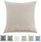 TOCOMOA Kissenbezug 60x60 cm 2er Set - 100% Gewaschene Baumwolle Kissenbezüge Oeko-TEX Zertifiziert, Leinenoptik und Atmungsaktiv Kissenhülle, Dunkel Beige Kopfkissenbezug mit Reißverschluss