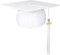 lasuroa Chapeau Remise de Diplôme avec Pompon, 25x25cm Réglable Unisexe Mat Chapeau de Diplôme avec Breloque 2024 Coiffe de Diplômé Décorations pour Adultes Lycée et Baccalauréat (Blanc)