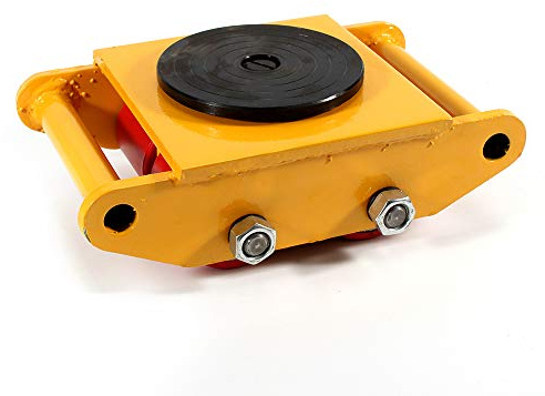 6 Tonne Stahlguss Machine Transport Skate,Transportfahrwerk Transportrollen Panzerrollen Maschinen Roller mit 360°Rotation Cap,Fahrwerk Rollen,für Supermärkten, Baustellen (Gelb)