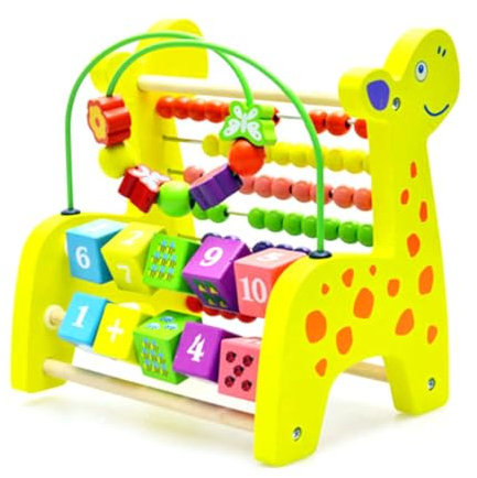 Abaodam 1stück Multifunktionales Holzrechenrahmen Für Junge Mädchen Cartoon Zählrahmen Mit Bunten Perlen Fördert Mathematik Und Farbenerkennung Geeignet Für Frühkindliche Bildung