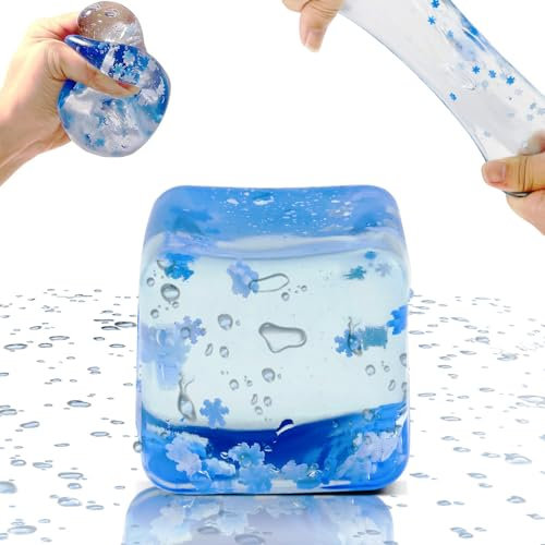 2 Stück Squeeze Spielzeug, Stressbälle Squeeze Toys Sensorisches Spielzeug Großes Eiswürfel Fidget Toys Fidget Cube Stressbälle Baby Spielzeug für Jungen Mädchen
