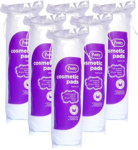 Edlife | Pretty Pure Cotton Wool Pads - Bio-Baumwollpads für Make-up, Reinigung, Nagellack, Nagellackentferner und Babypads. 320 Stück (4er-Pack)