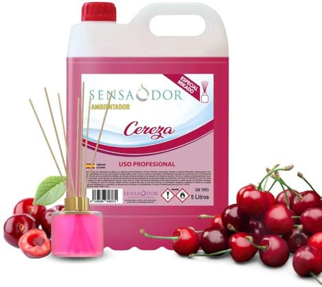 Ambientador recambio para mikados en garrafa de 5 L. Sensaodor (Cereza)