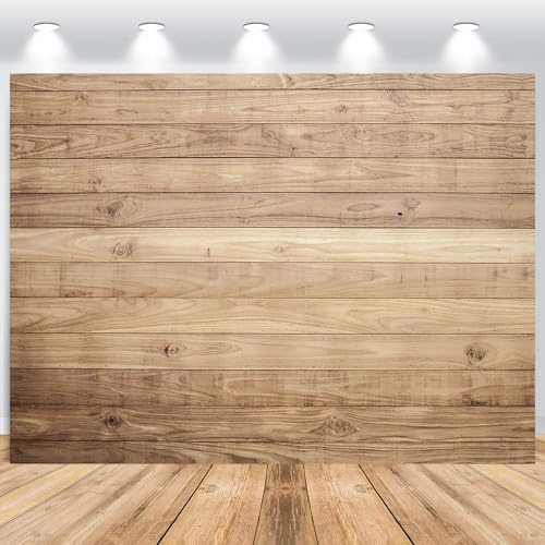 ASDCXZ Holz Foto Hintergrund 2.7x1.8m, Natur Holzfarbe Braun Holzwand Fotowand Hintergrund, Vinyl Fotobox Hintergrund für Baby Dusche Geburtstag Party Kuchen Tischdekoration Fotostudio Requisiten