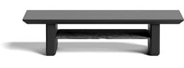 Raico Système d'étagères de bureau avec support pour écran et étagère de rangement latérale (Bois Noir, Petit | 47 cm)