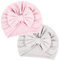 LECTNORE 2 Stück Neugeborenen-Babymütze, weiche, Dehnbare Baby-Turban-Mütze, Säuglings-Mädchen-Jungen-Mütze, Kindergarten-Krankenhaus-Mütze für Neugeborene, Kleinkinder (Hellrosa/Grau)