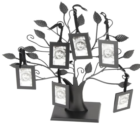 Cornice per Albero Genealogico con 6 Cornici Sospese, Portafoto per Foto di Famiglia