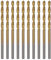sourcing map 10pcs Brad Point Drill Bit 2.5mm(3/32) Dia Straight Round Shank Drill Metric Brad Point Spiral Twist Drill Bits for Carpenter Woodworking Plastic Rubber, Golden