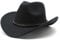 Cowboy Hat for Women and Men, Western Cowboy Hat, Wide Edge Chinlon Western Felt Outdoor Hat, Suitable for Men and Women, Classic Cowboy Hats, Party Hat Photo Prop, Black