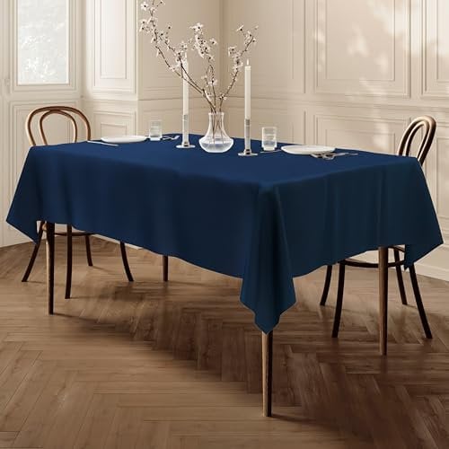 Home Direct Tovaglia in Tessuto Rettangolare, Tovaglia Copritavolo, Blu Navy, 100 cm X 140 cm,