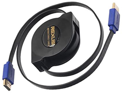 HuadaXtai Rétractable V1. Câble Métallique 3D 1080p, Noir 1,8m