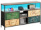 Générique Meuble TV LED avec 4 Tiroirs, Petit Meuble Tele avec Rangement, Banc TV, Support Télé, Commode en Tissu pour Le Salon Chambre à Coucher Entrée Rustique, 137x30x78 cm, Colorés