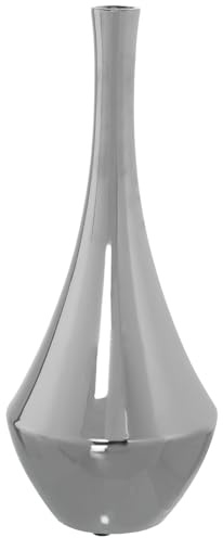 JARRÓN CERÁMICA PLATEADO °17X39CM
