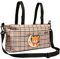 KissyMino - Bolso Carro Bebé Cuadros Vichy Pequeño, Organizador Silla de Paseo Unisex, Bolsa Carrito Maternidad, Pañalera con Cinta para Colgar, Tela Oxford Resistente (Naranja y Verde)
