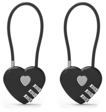 UP Security Cadenas à combinaison à 3 chiffres, Cadenas à code Combo avec câble, Petit cadenas à combinaison, pour valise, sac de voyage, casier de gym, fermeture à glissière de sac à dos, armoire
