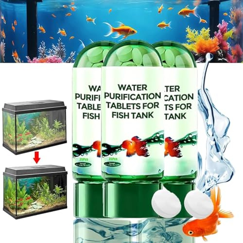 Leistungsstarke Aquarium-Wasserreinigungstablette, ungiftig und schnelle Wasserreinigung, Aqua Safe für Aquarium, Wasserqualitätsreinigungstablette für Aquarium, 3 Stück